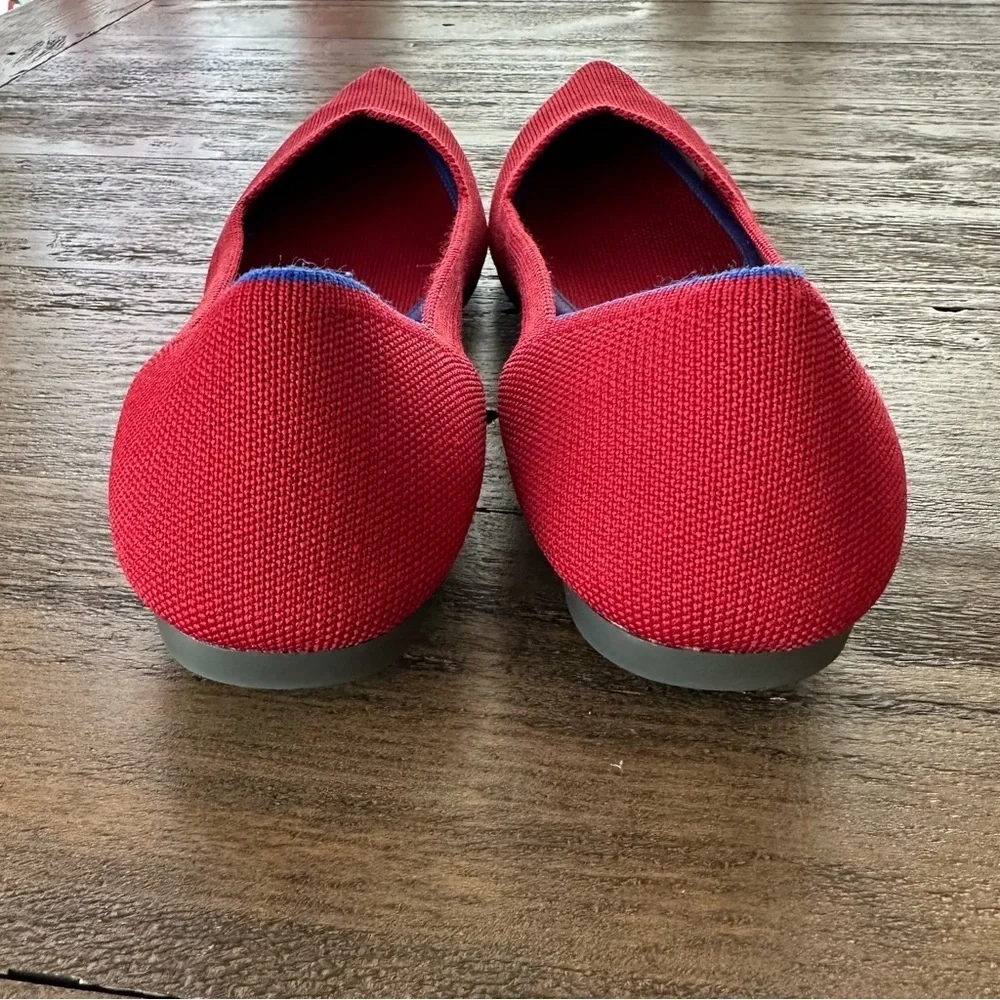 Rothy’s size 9.5 Red The Point Flats Shoes‎ Pointy Toe Slip Ons Work Career